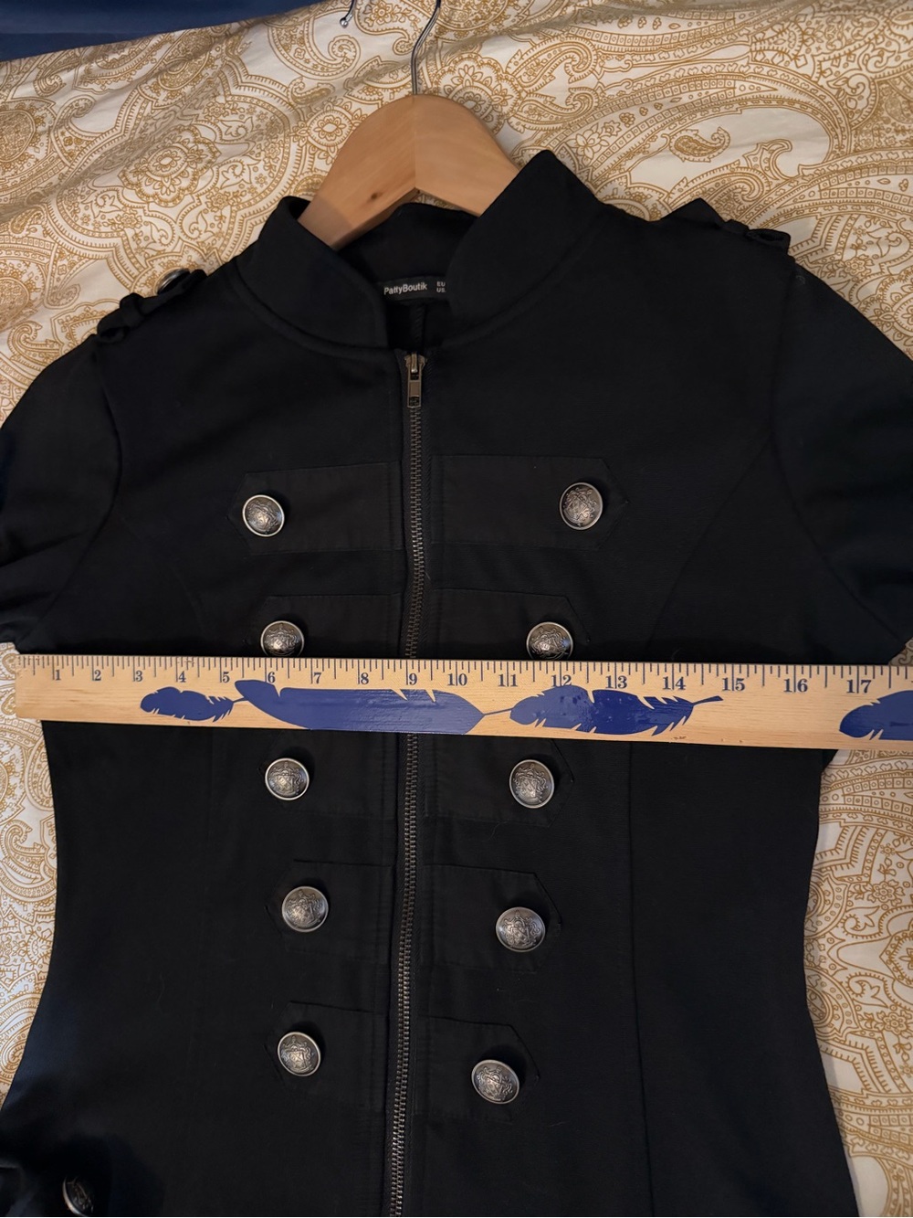 PattyBoutik Black Military-Style Blazer Jacket - Picture 8 of 10